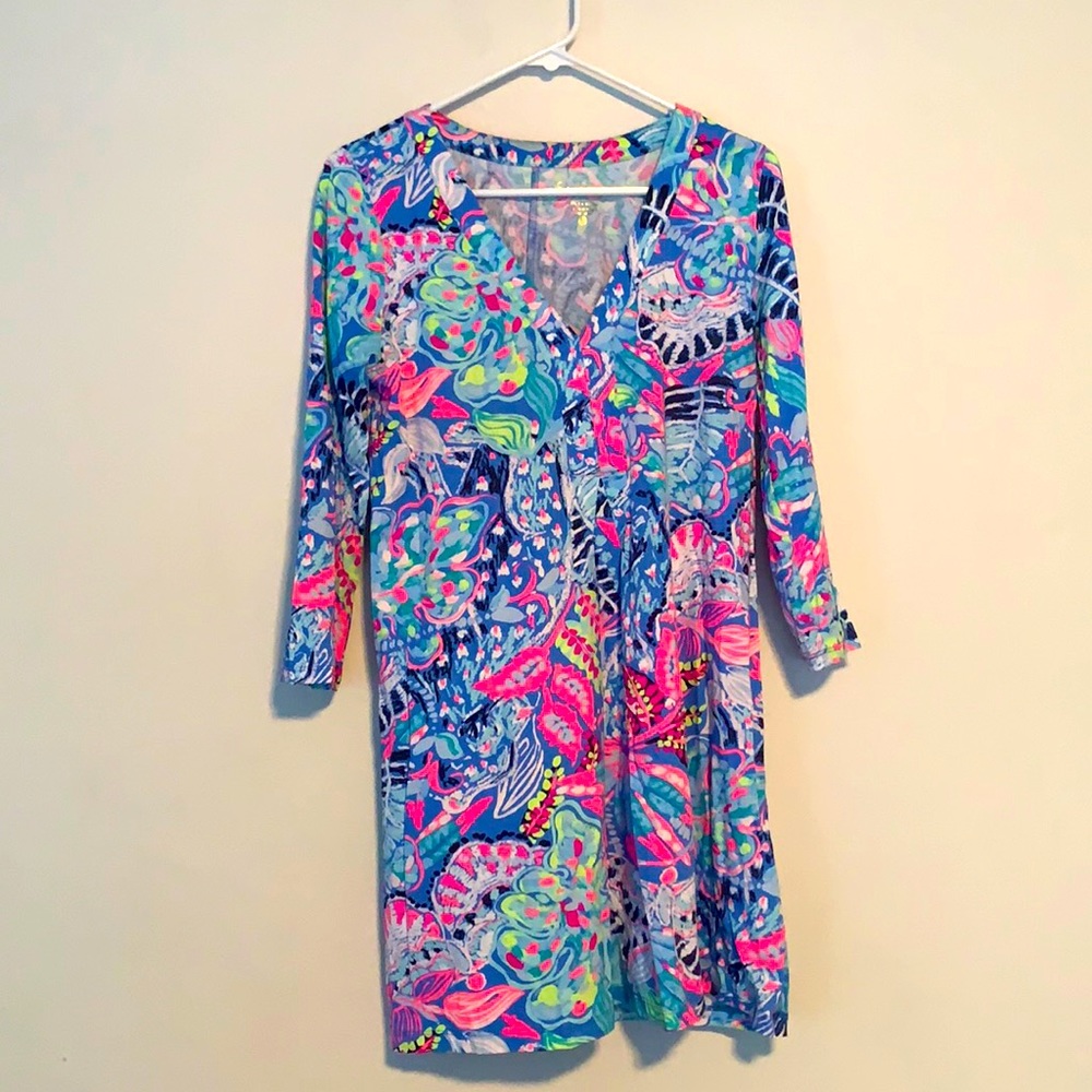 Fun Bright Lilly Pulitzer 3/4 sleeve Dress, Size S